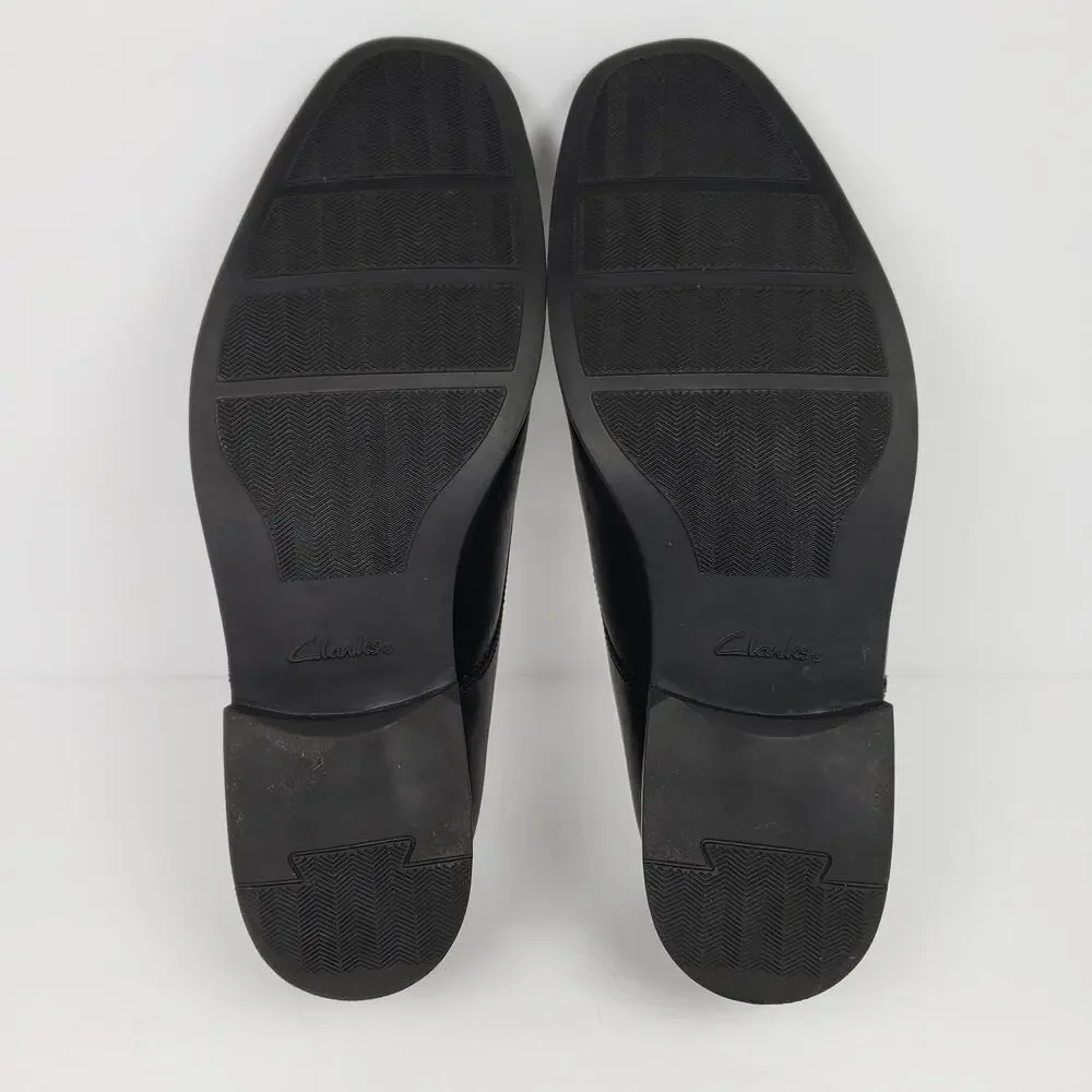 Clarks Collection Tilden Mens Size 11.5 Black Leather Dress Cap Toe Oxford Shoes